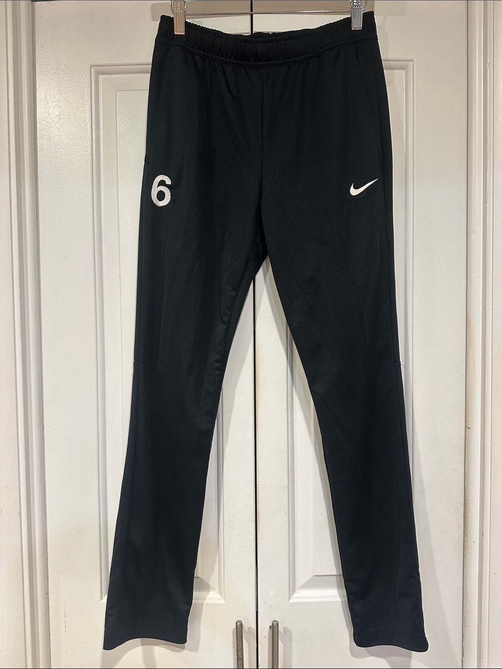 Nike Black Track Pants with White Swoosh